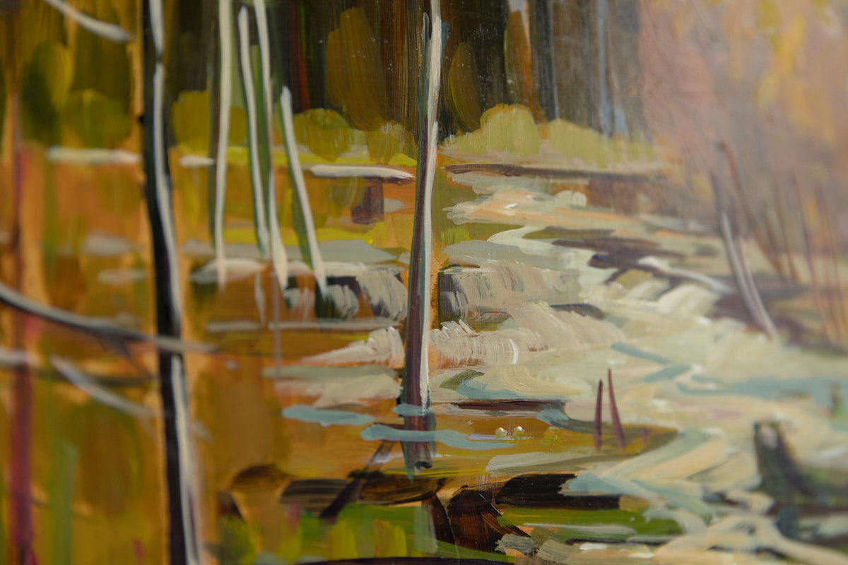 Jacques Poirier, "Russeau D'Automne," detail view, oil on canvas