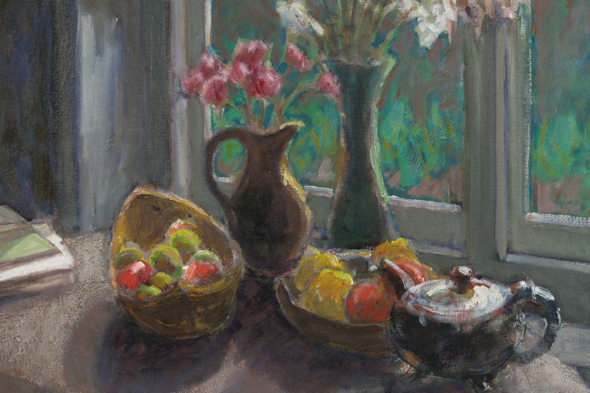 Joseph Plaskett RCA, "Morning Still Life," detail view, oil on canvas