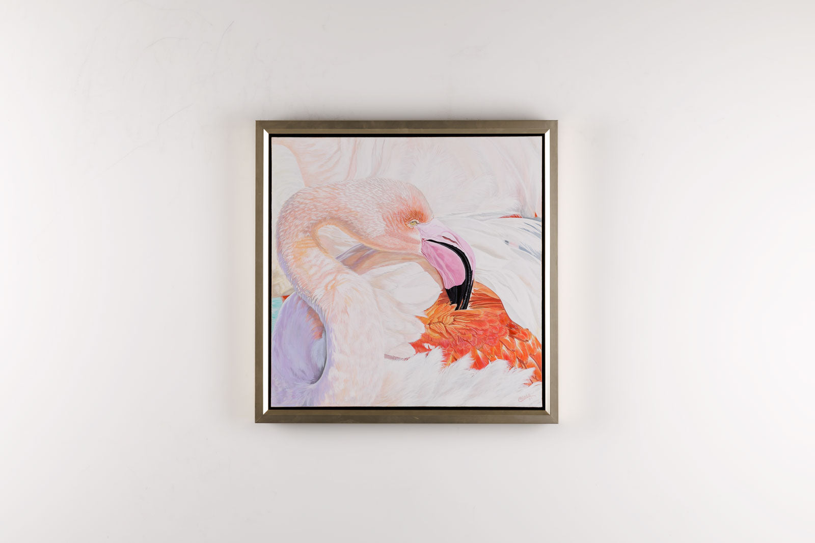 Kim Chase, "Pink Fluff," detail view, oil on canvas