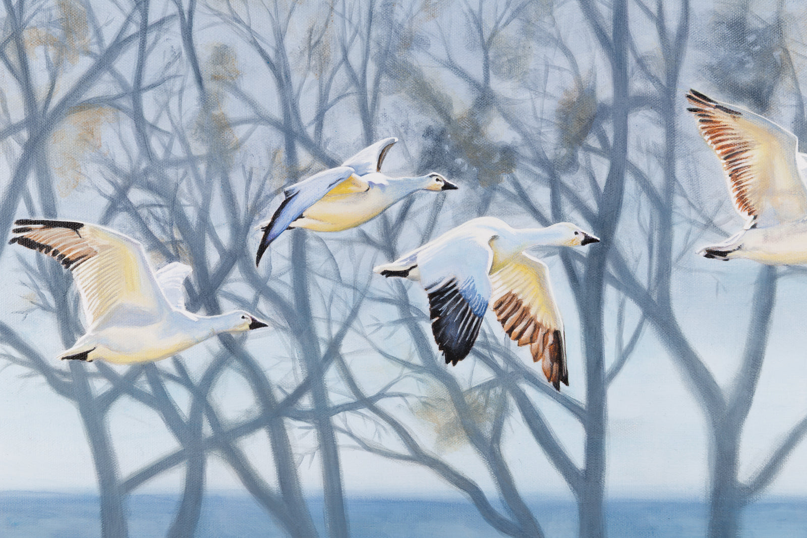 Kim Chase, "Taking Flight," detail view, oil on canvas