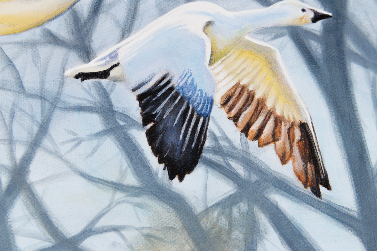 Kim Chase, "Taking Flight," detail view, oil on canvas