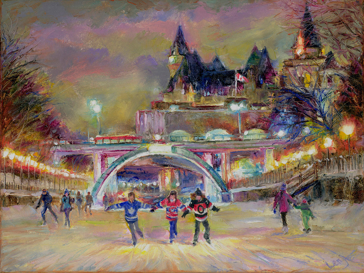 Ottawa “Hockey Friends” by Elena Khomoutova – oil on canvas.
