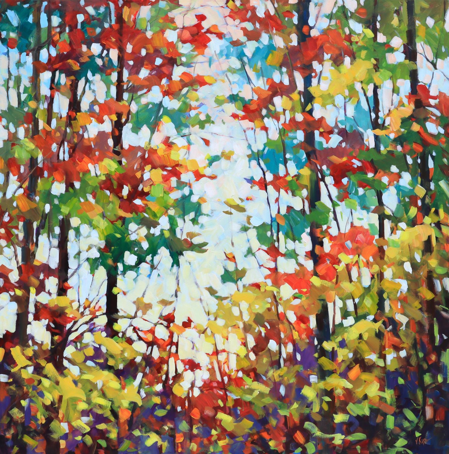 Landscape “Foliage Kaleidoscope” by Vera Kisseleva – acrylic on canvas.