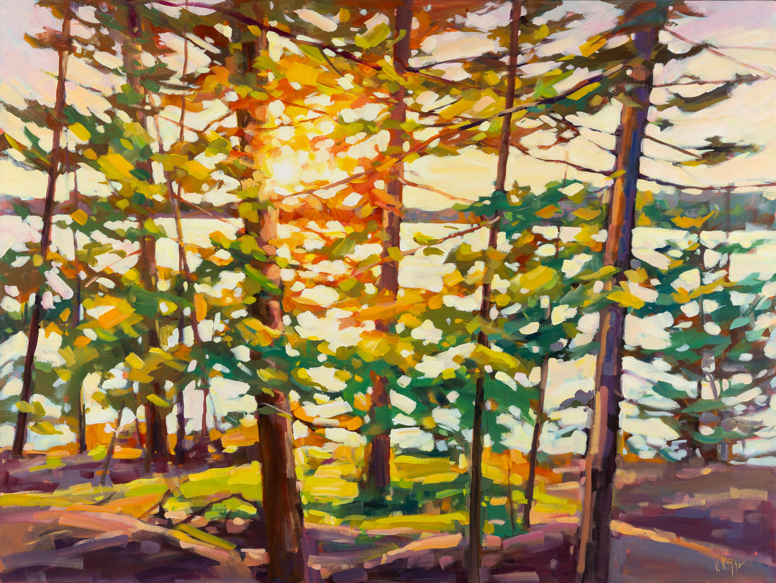 Landscape “Georgian Bay Glow” by Vera Kisseleva – acrylic on canvas.