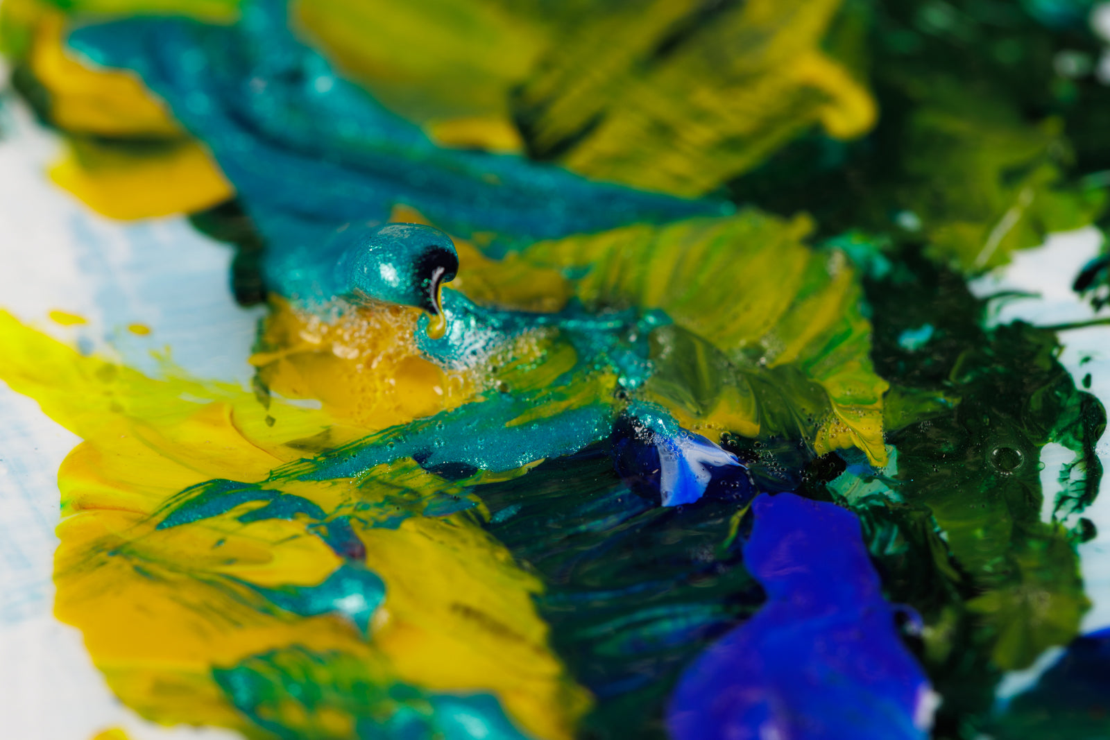 Katerina Mertikas, "By The Lake," detail view, acrylic on canvas