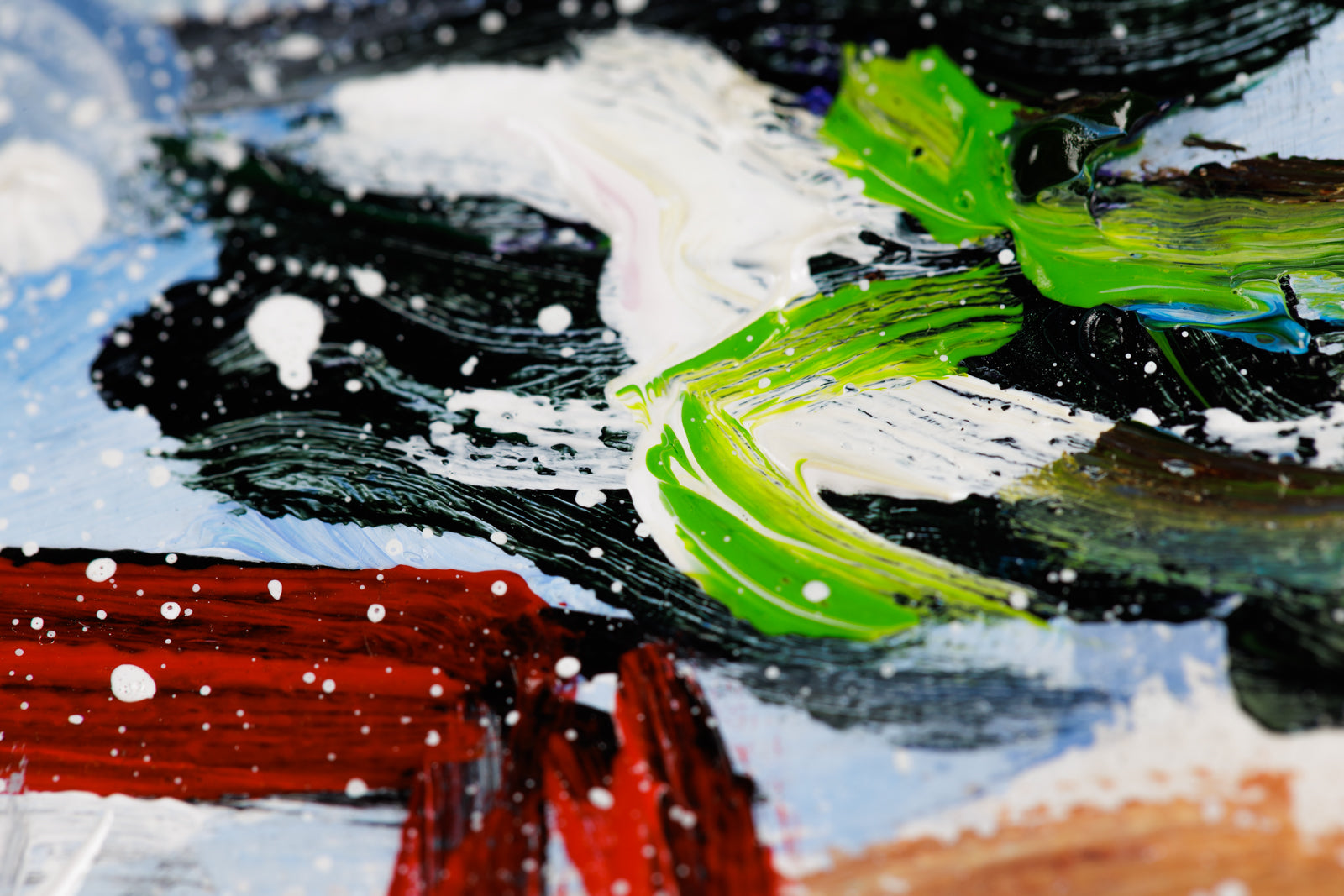 Katerina Mertikas, "Action On The Ice," detail view, acrylic on canvas