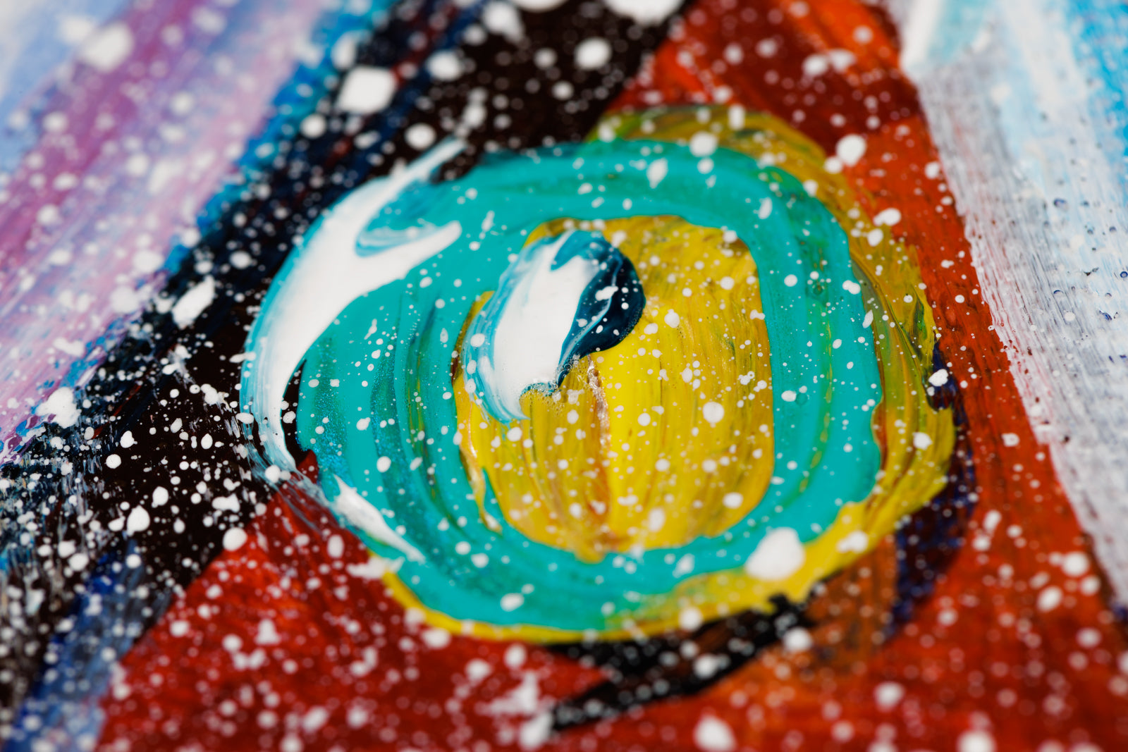 Katerina Mertikas, "Action On The Ice," detail view, acrylic on canvas