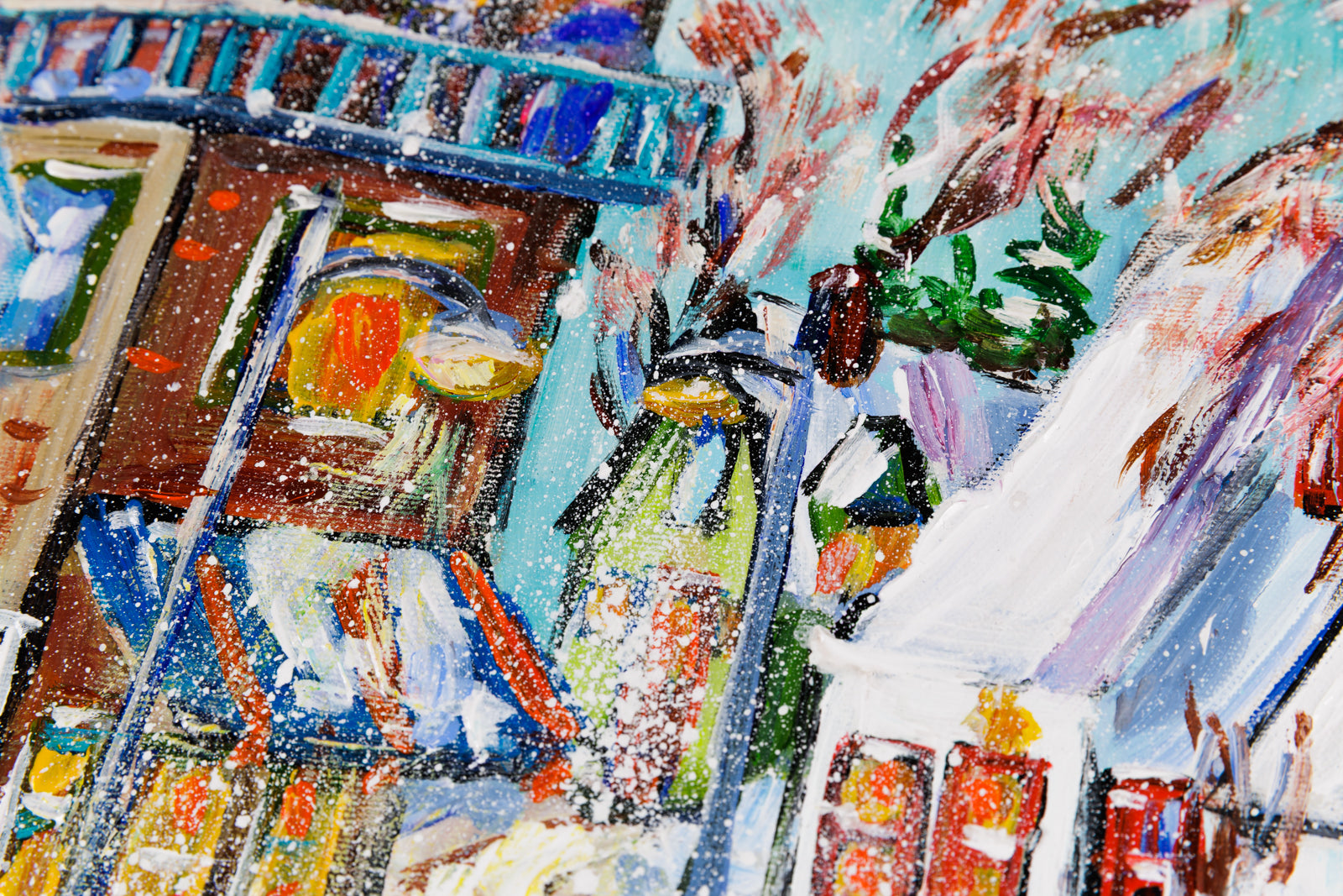 Katerina Mertikas, "Action On The Ice," detail view, acrylic on canvas