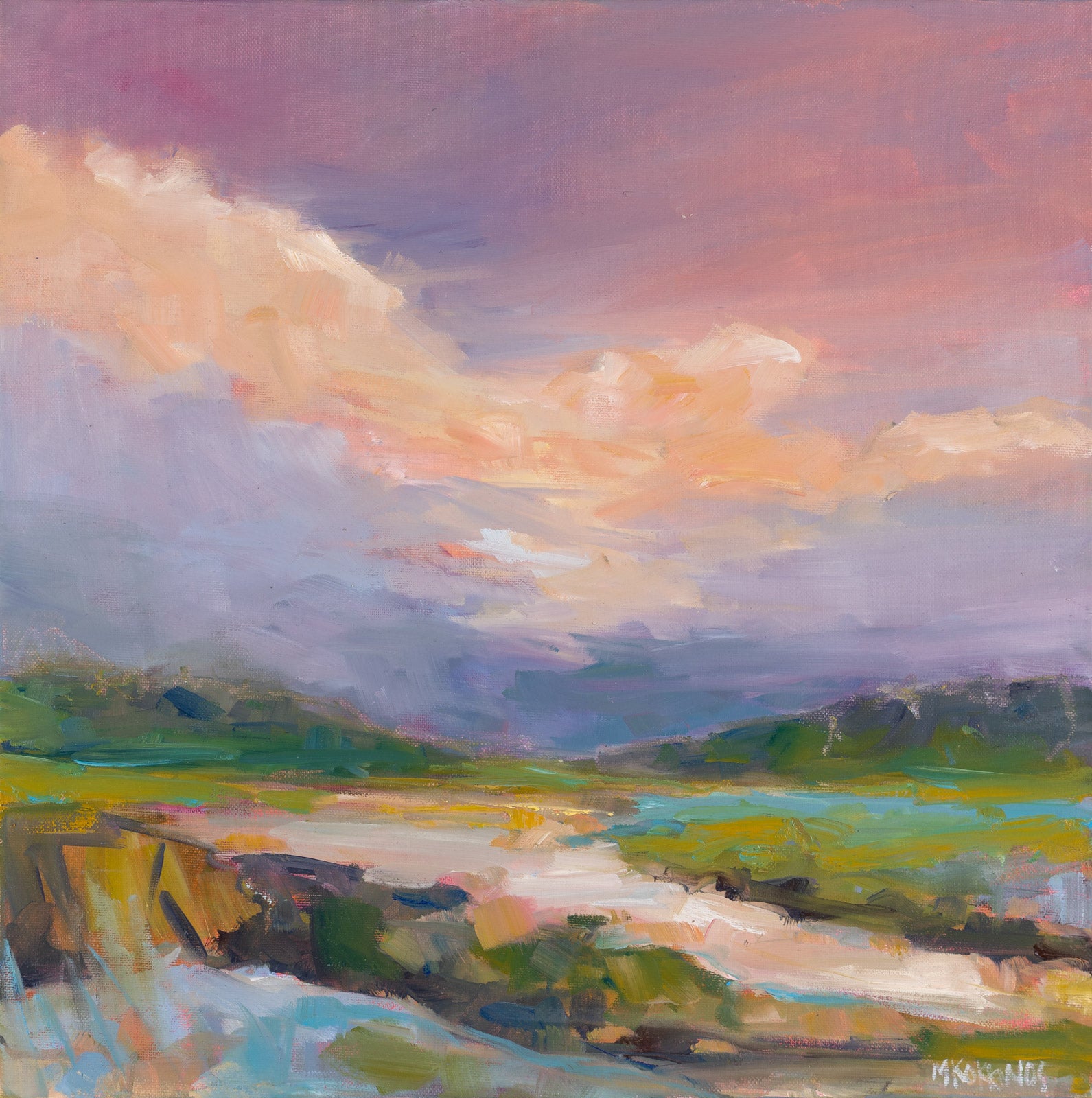 Landscape “Afternoon Calm” by Martha Kokkinos – oil on canvas.