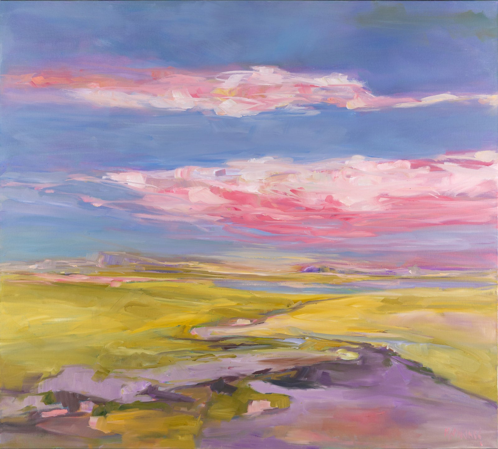 Landscape “Meandering Path” by Martha Kokkinos – oil on canvas.