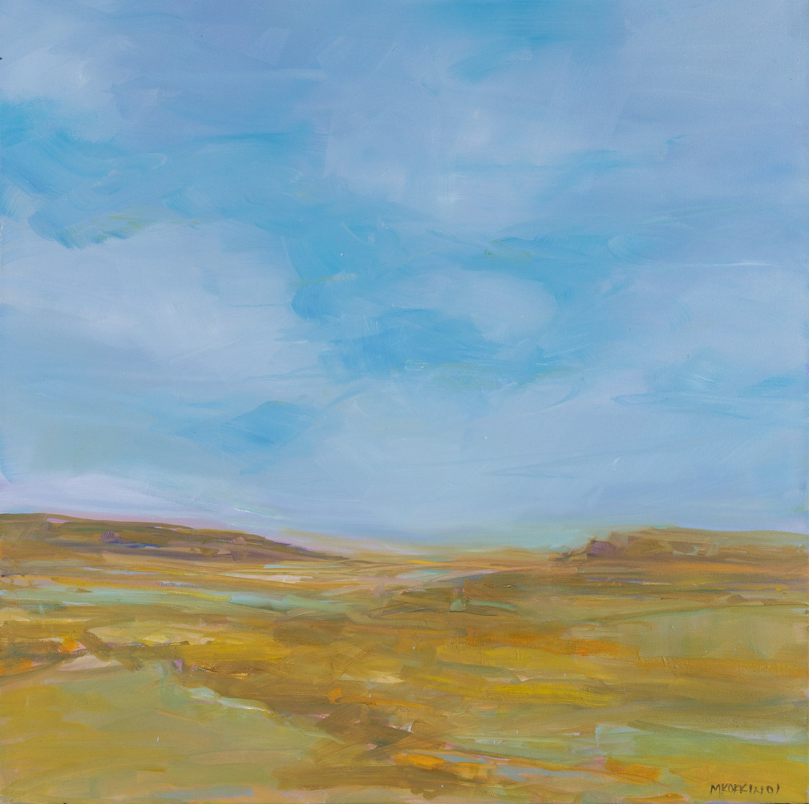 Landscape “Green Is Calm” by Martha Kokkinos – oil on canvas.