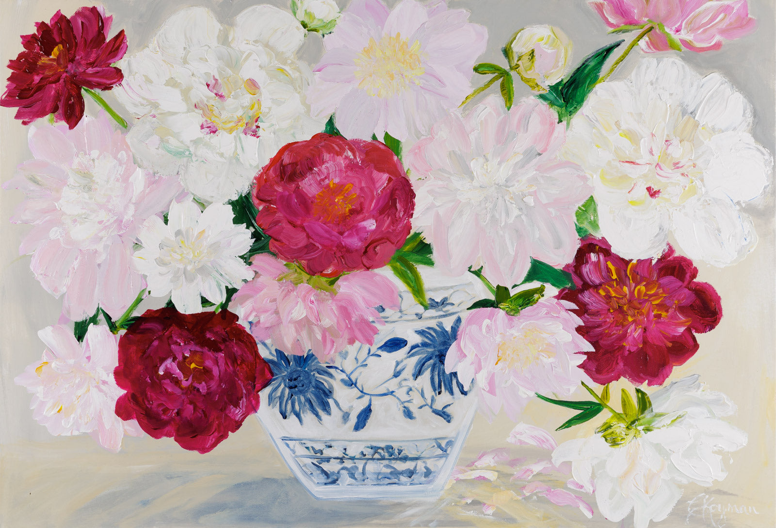 Landscape “Cottage Bouquet I” by Caroline Koyman – acrylic on canvas.
