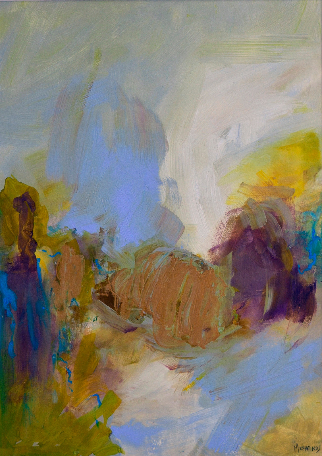 Abstracts “Spring Clearing I” by Martha Kokkinos – acrylic on paper.