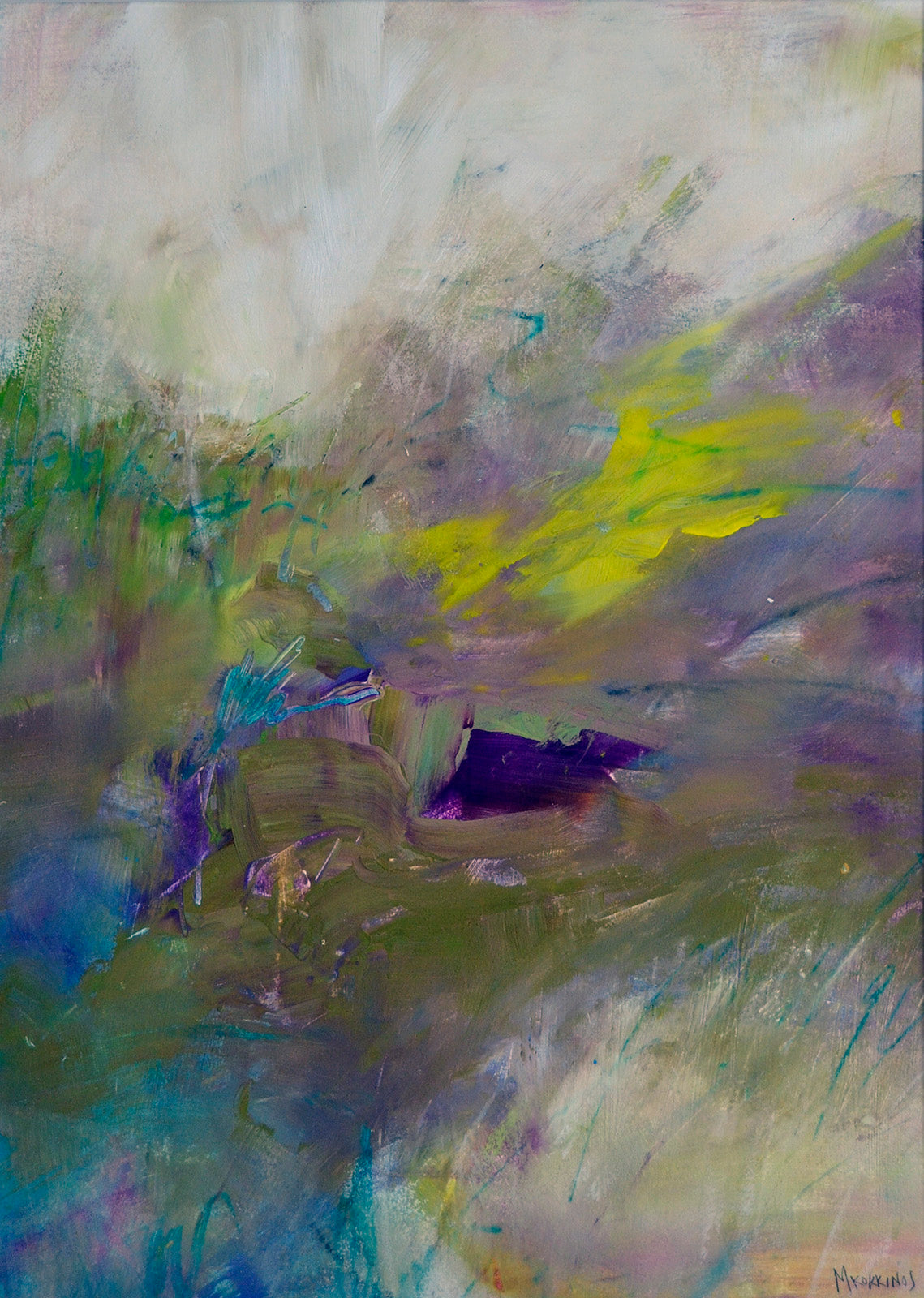Abstracts “Spring Clearing II” by Martha Kokkinos – acrylic on paper.