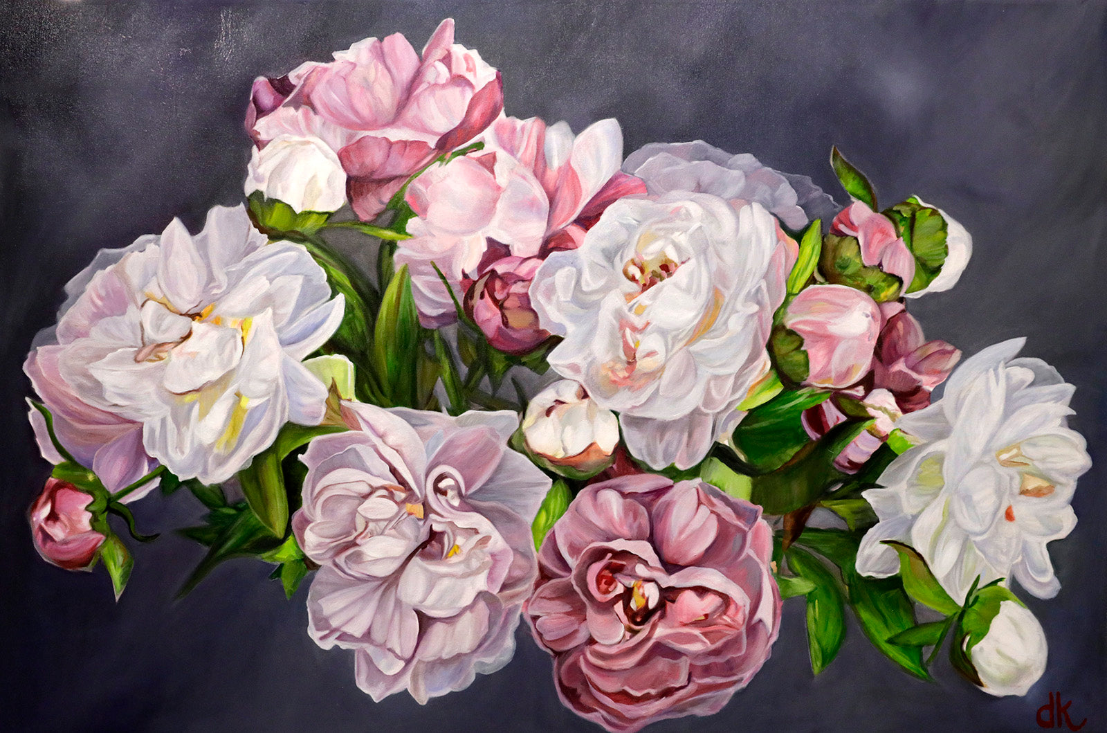 Floral “Aria Bella” by Deborah Kuffner – oil on canvas.