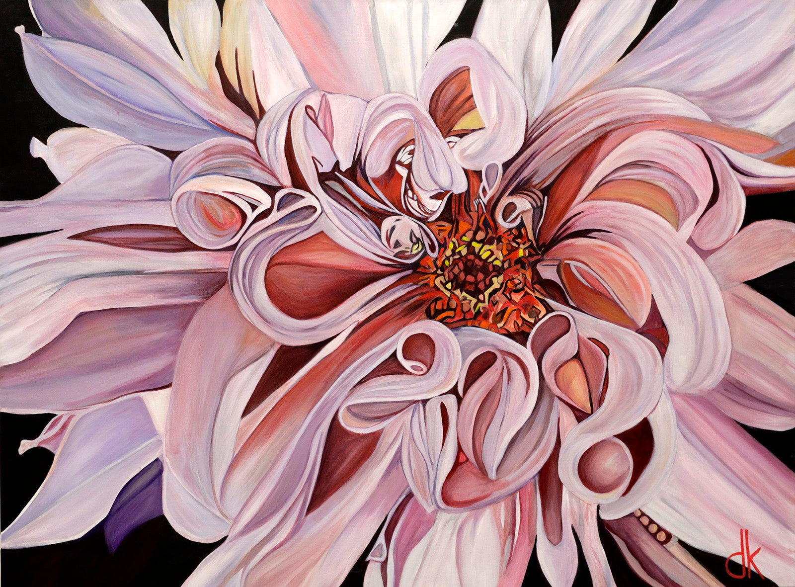 Floral “Uncharted Melody” by Deborah Kuffner – oil on canvas.