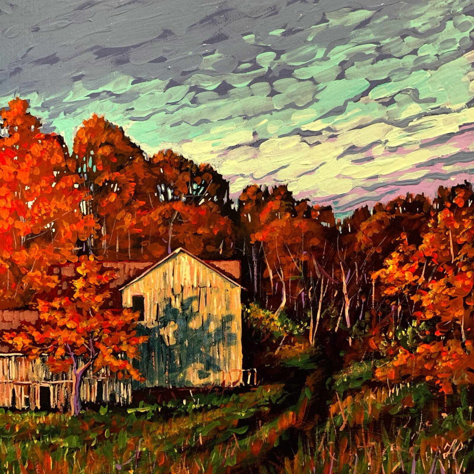 Landscape “Maple Farm” by Anna Kutishcheva – acrylic on canvas.