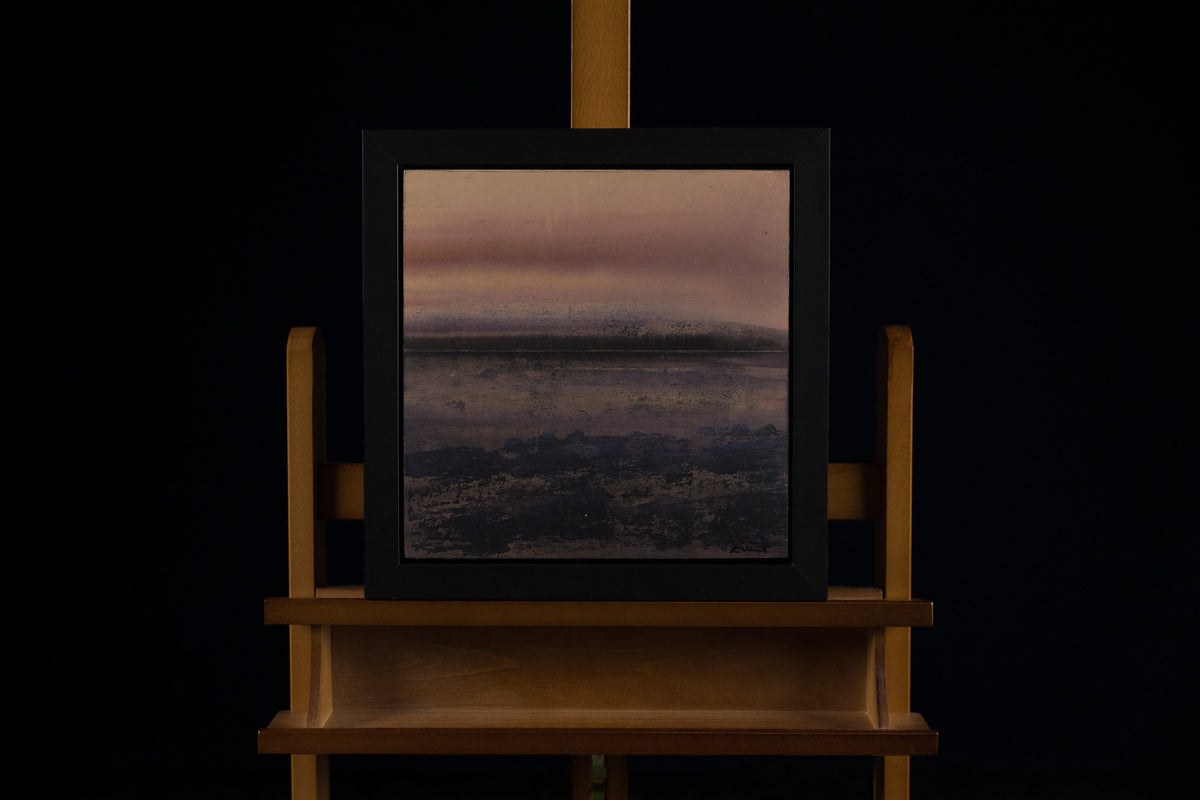 Ken Vincent, "Abstract Landscape 1," acrylic on panel, 12 x 12 in, landscape painting, framed