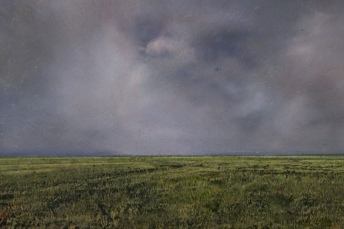 Ken Vincent, "Prairie Landscape 05," detail view, oil on board
