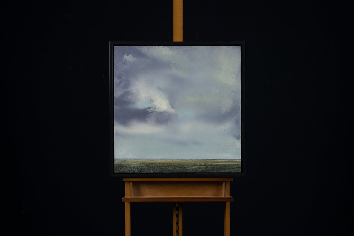Ken Vincent, "Skyscape I," acrylic on panel, 24 x 24 in, landscape painting with sky, framed