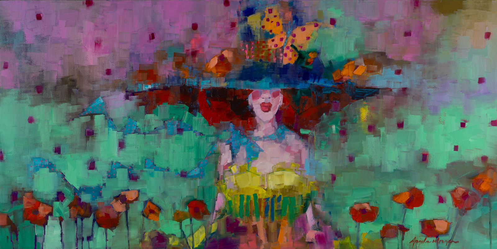 Figurative “Knowing A Particular Garden Path” by Angela Morgan – oil on canvas.