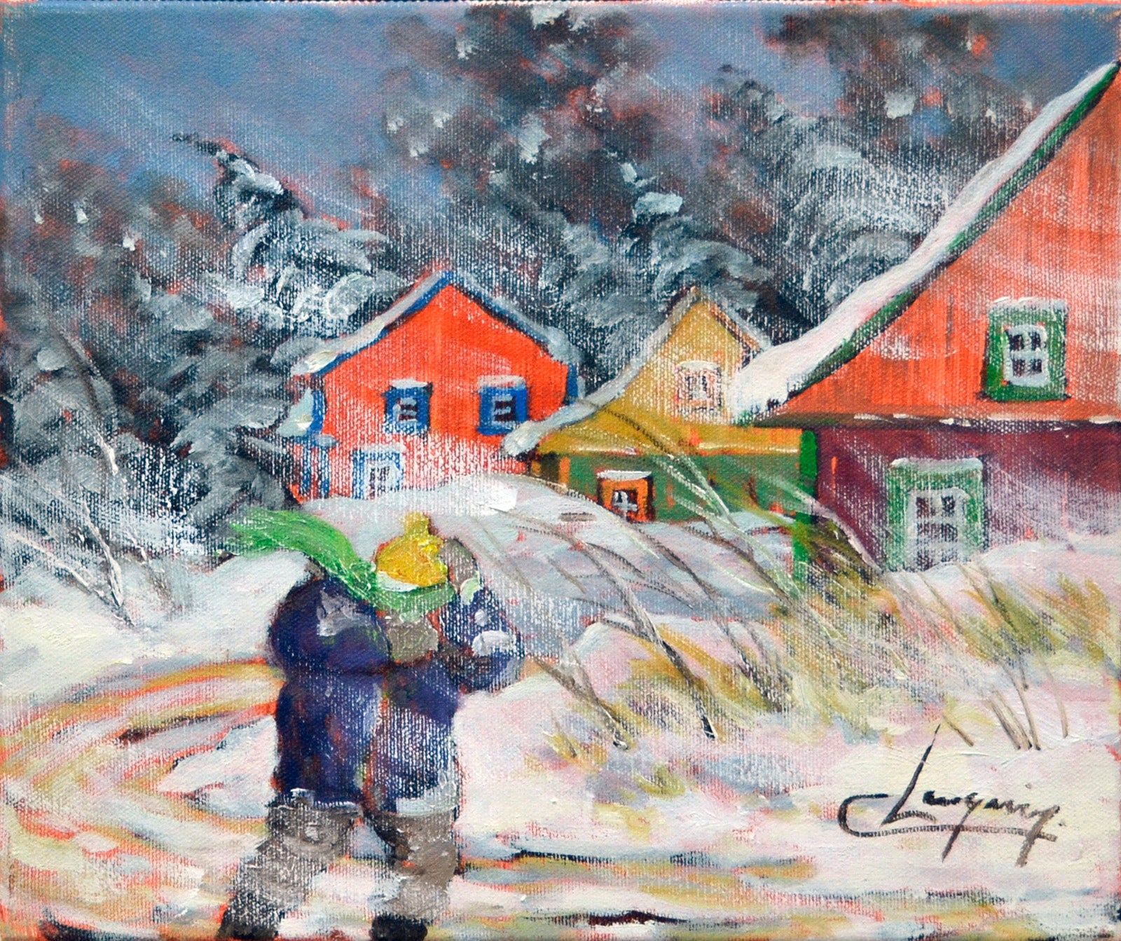 Landscape “Vents Du Nord” by Claude Langevin – oil on canvas.