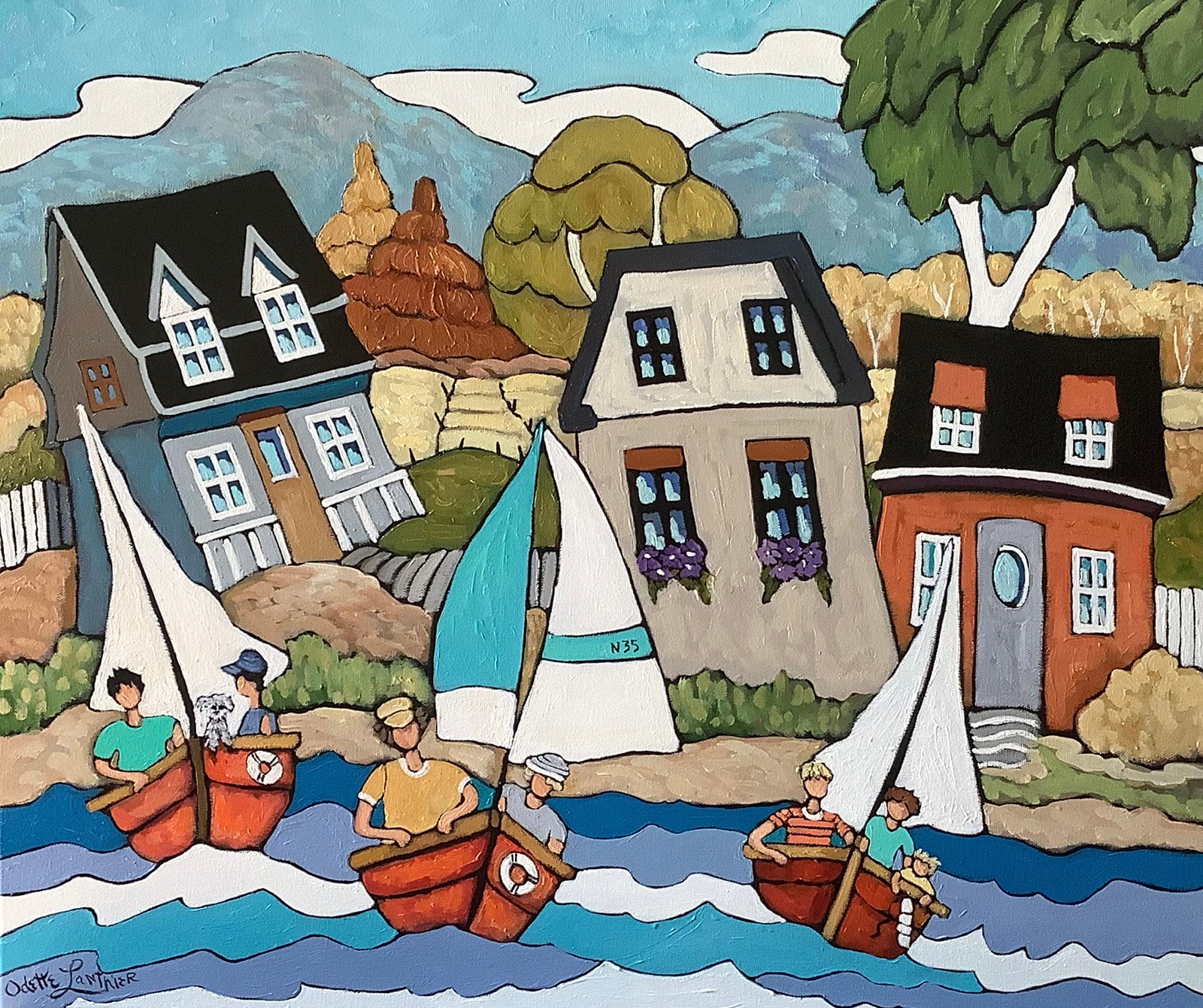 Seascape & Water “Un Air De Vacances” by Odette Lanthier – oil on canvas.