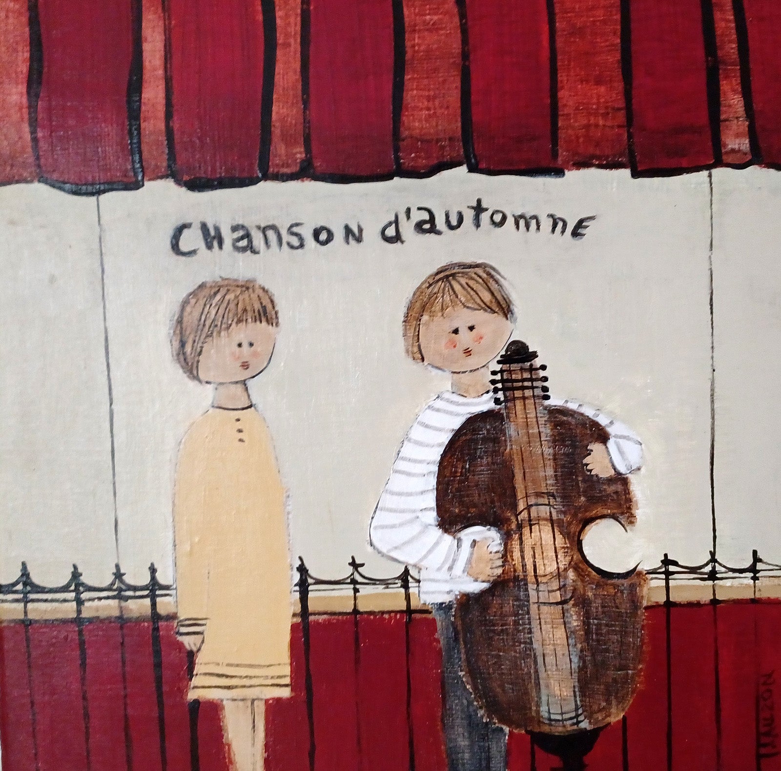 Figurative “Chanson D'Automne” by Louise Lauzon – oil on canvas.