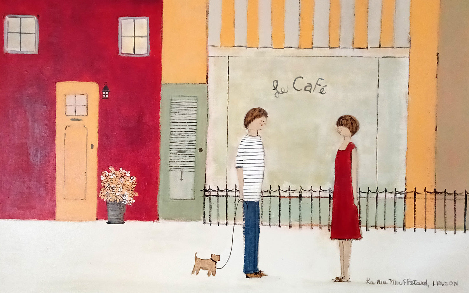 Cityscape “Rue Mouffetard” by Louise Lauzon – oil on canvas.