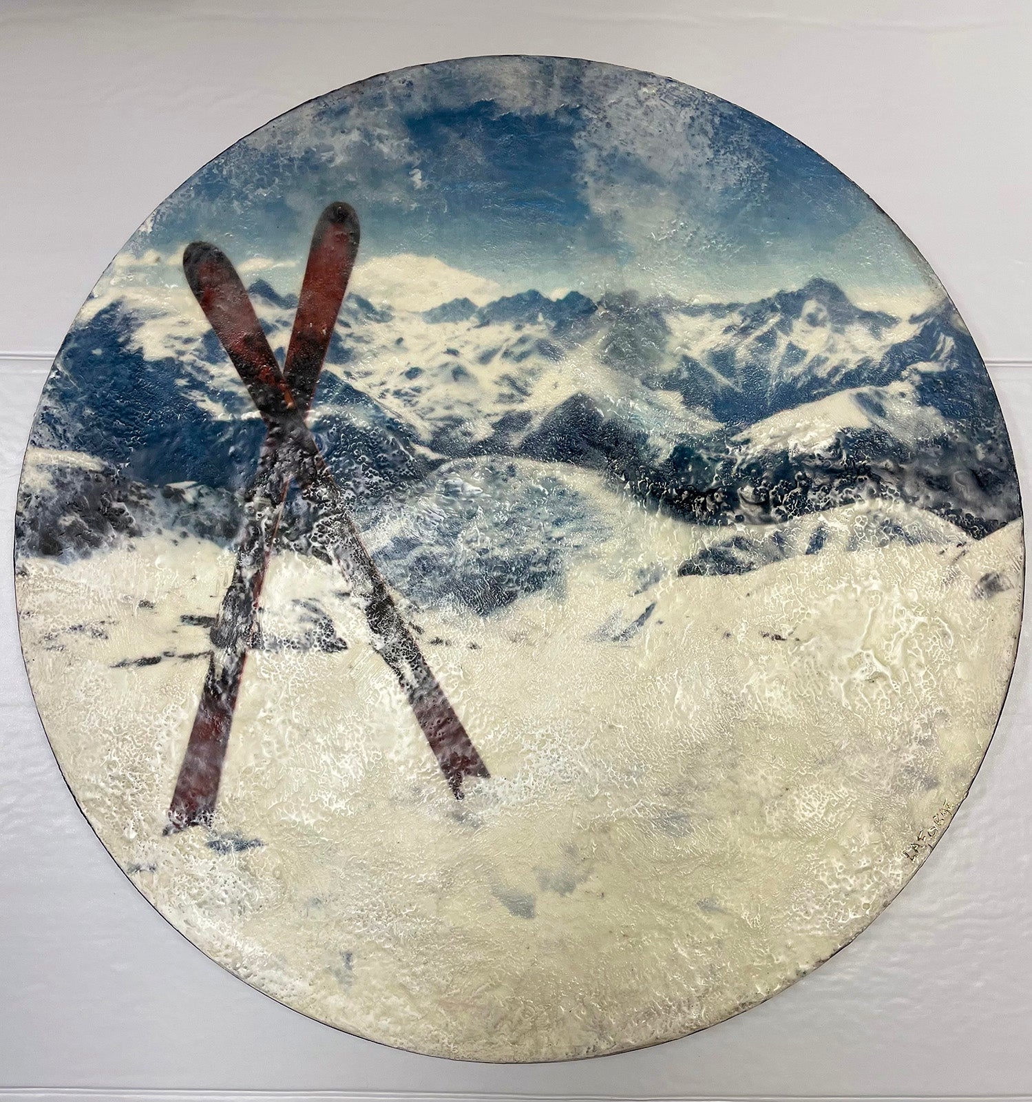 Sports “Ski Country” by Lee Anne LaForge – encaustic on panel.