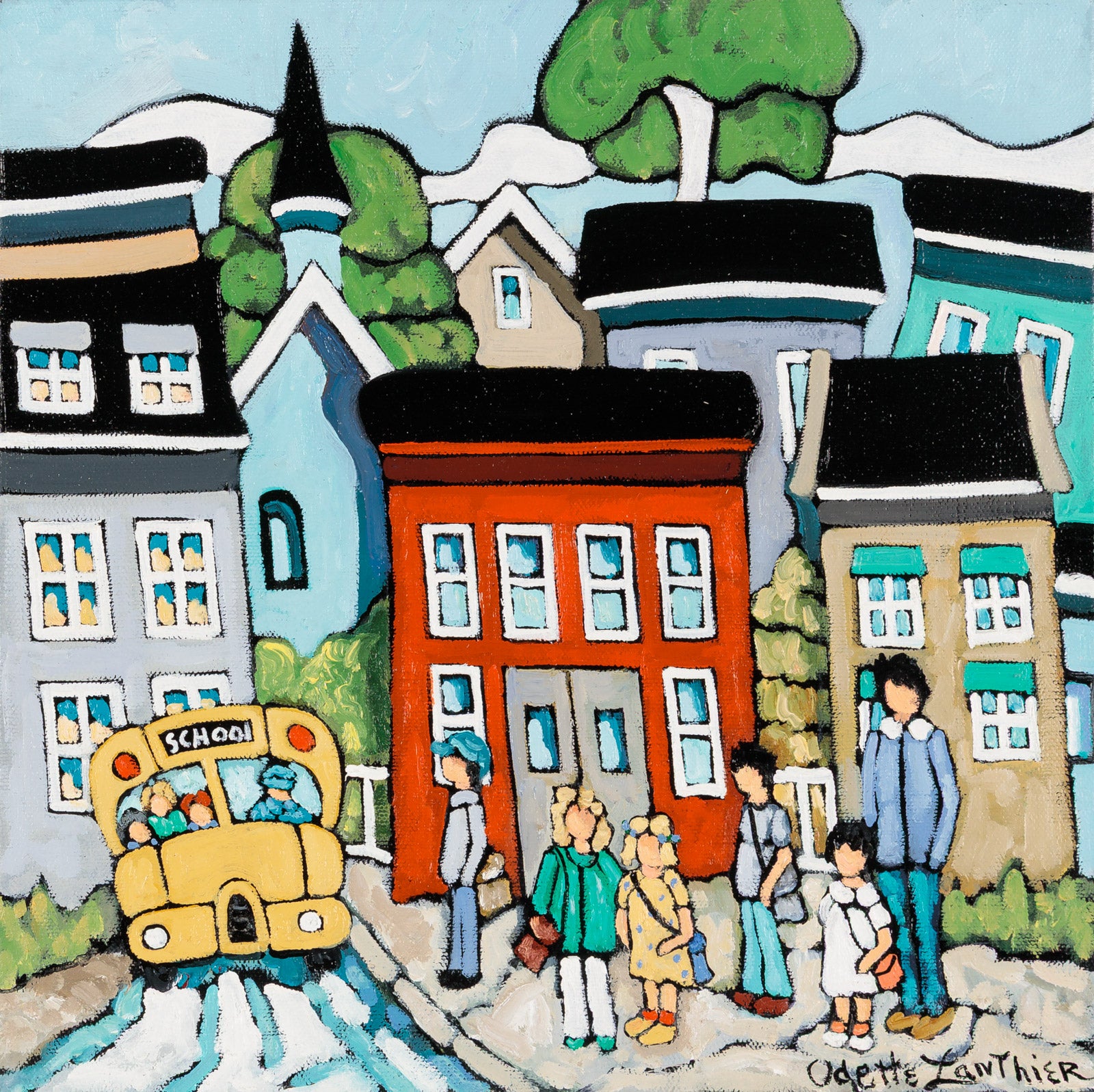 Cityscape “Je Me Souviens” by Odette Lanthier – oil on canvas.