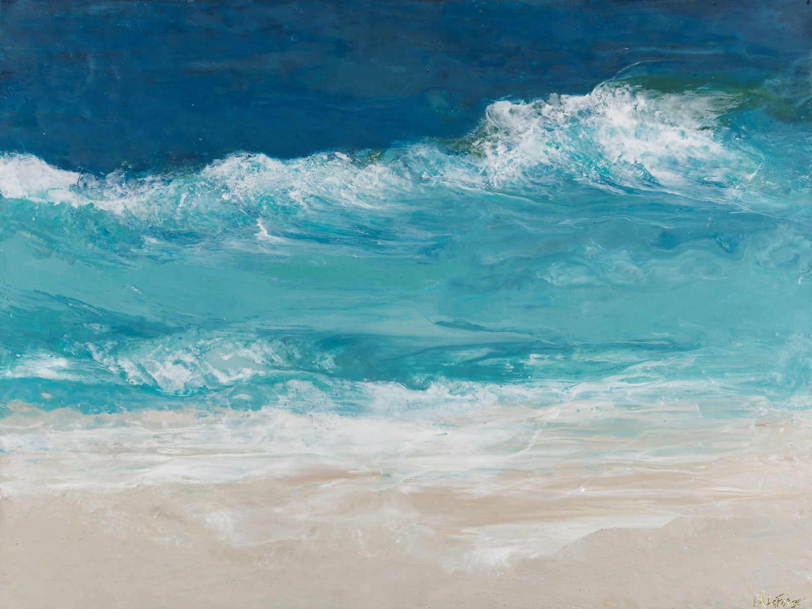 Sea Breeze Reset By Lee Anne LaForge - Encaustic on Panel.