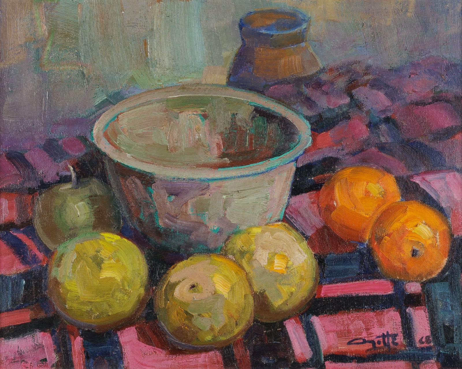 Nature Morte Au Bol Et Fruits