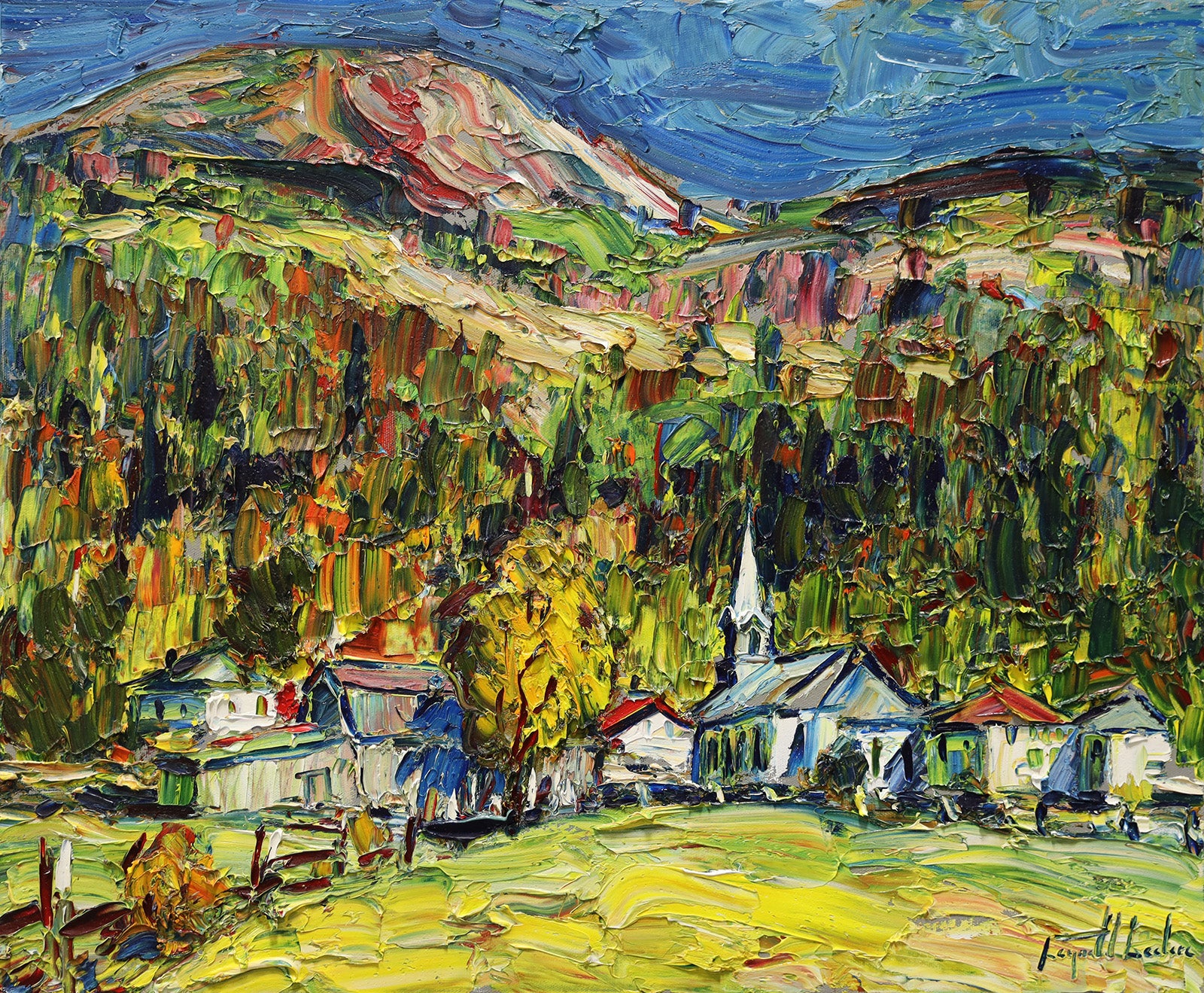 Landscape “Au Pied Du Massif” by Raynald Leclerc – oil on canvas.