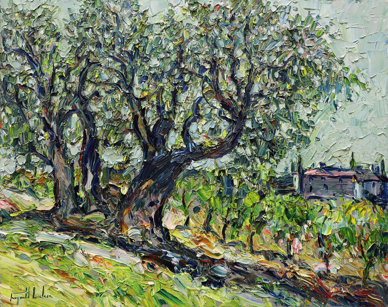 Landscape “A L'Ombre Des Oliviers” by Raynald Leclerc – oil on canvas.