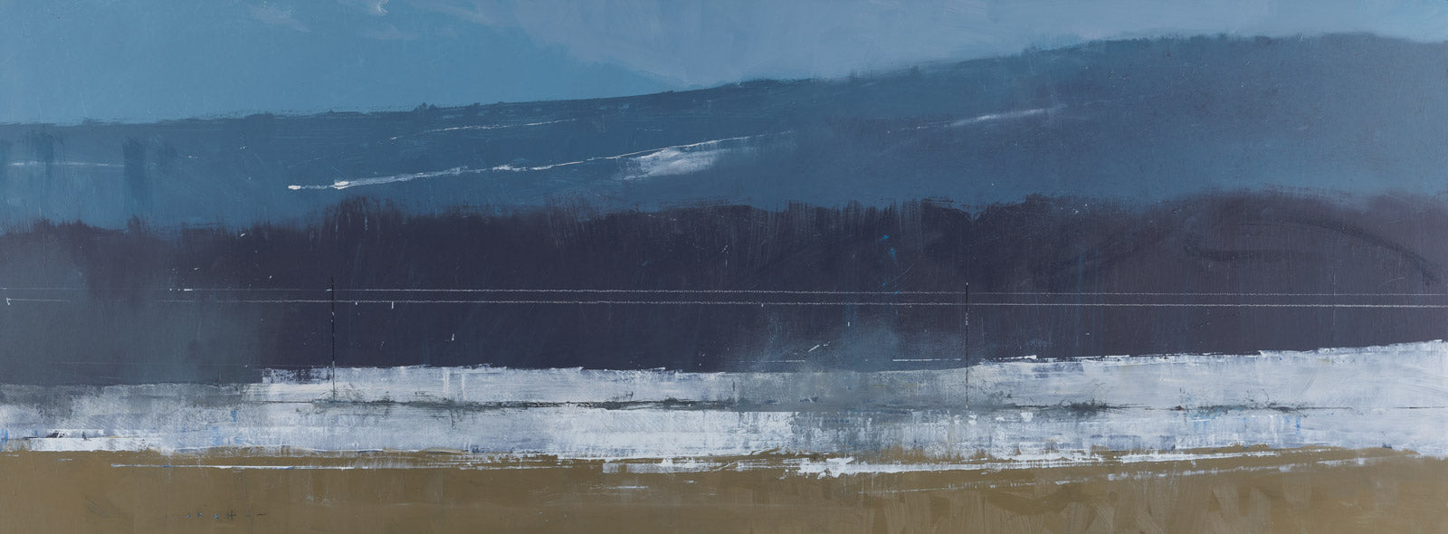 Powerline by David Lidbetter - Landscape, Oil on Panel