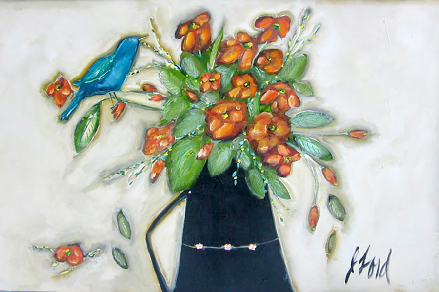 Floral “Un Peu De Soleil” by Josee Lord – acrylic on canvas.
