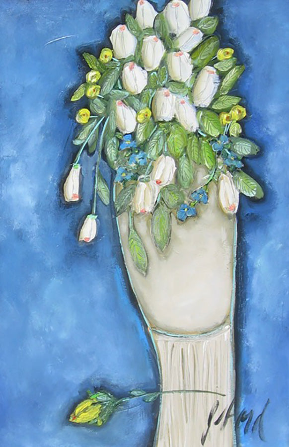 Floral “Energie De Bleu” by Josee Lord – acrylic on canvas.