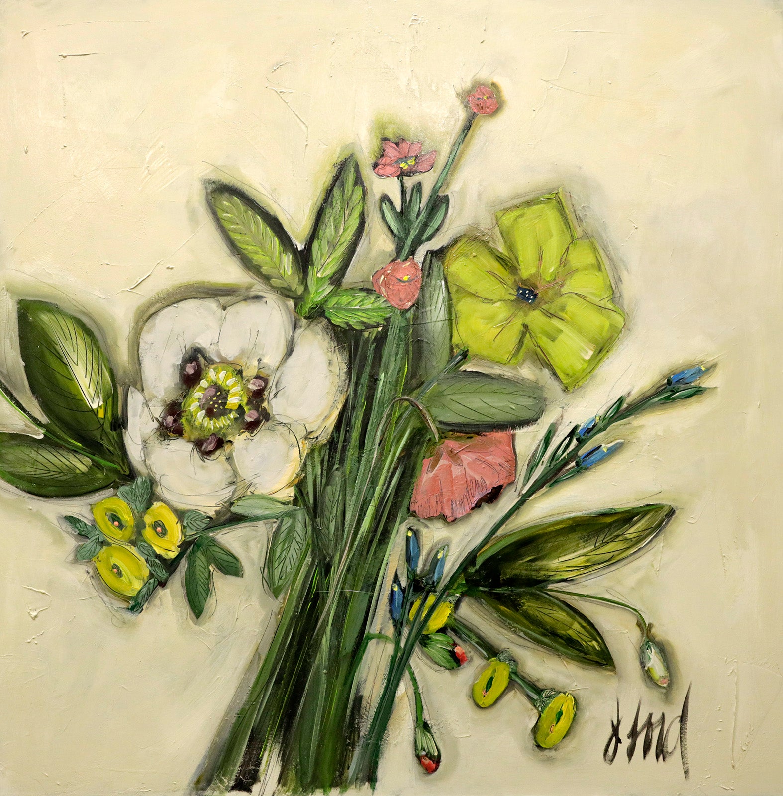 Floral “Candy” by Josee Lord – acrylic on canvas.