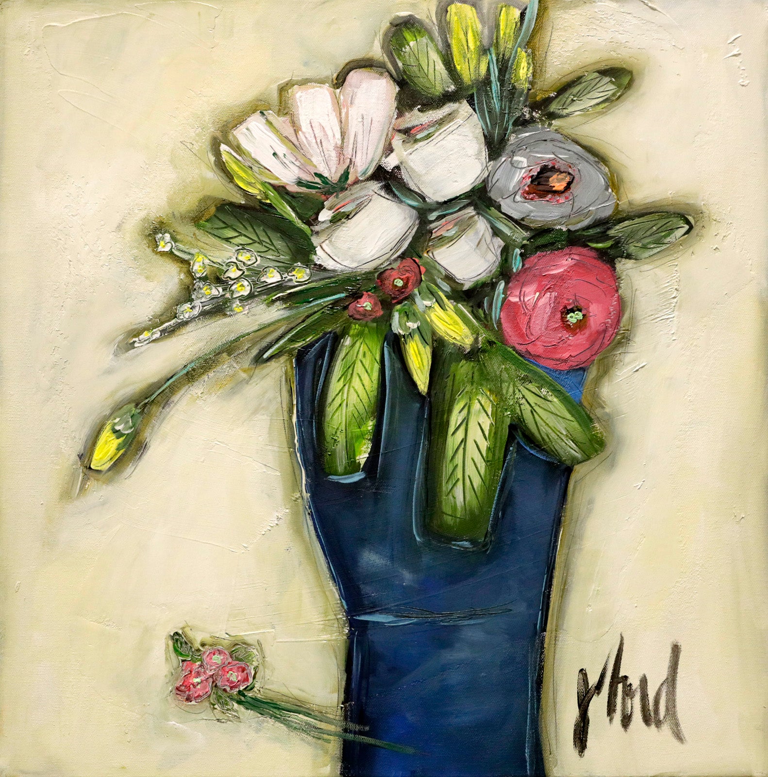 Floral “Belle Douceur” by Josee Lord – acrylic on canvas.