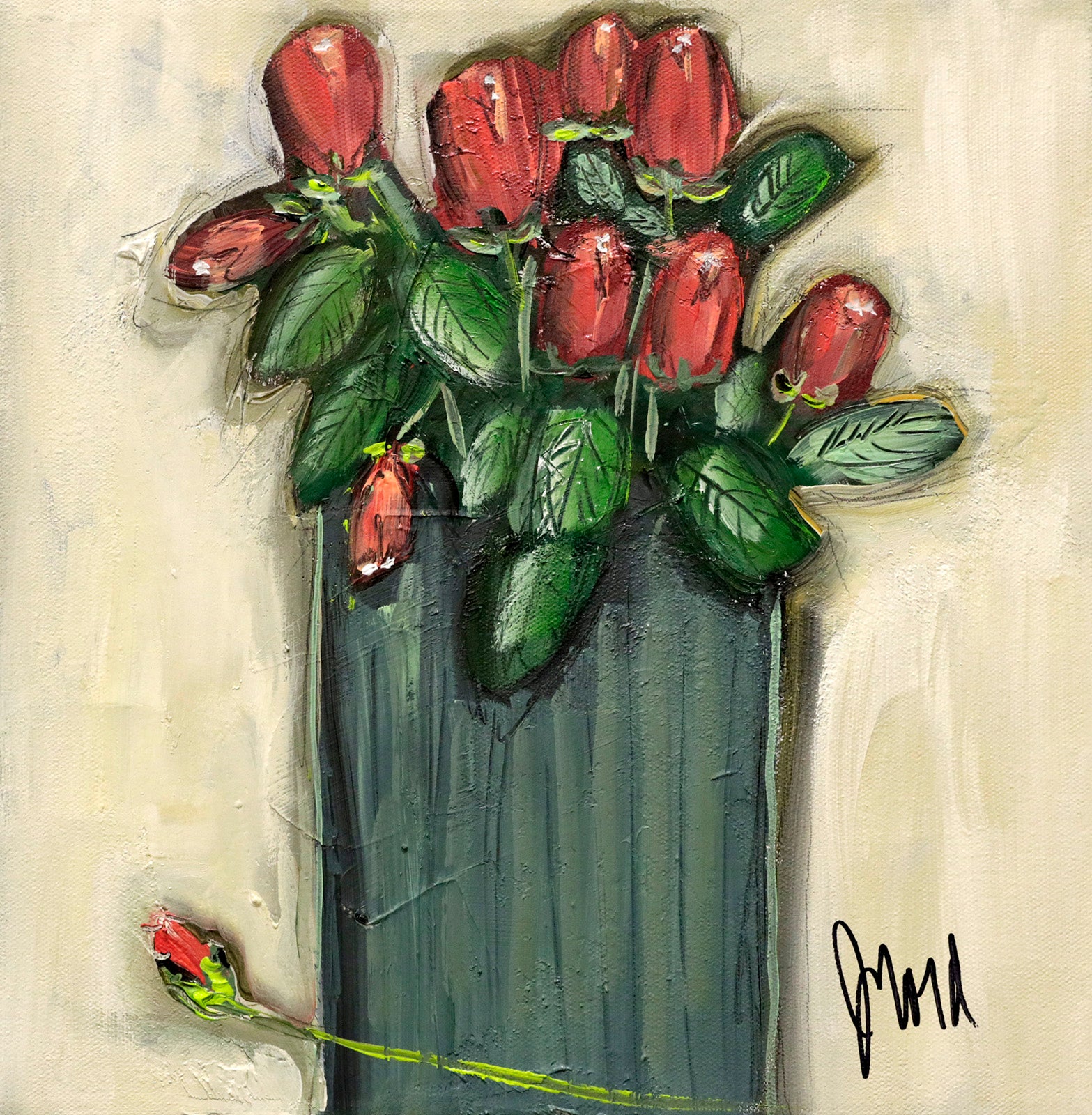Floral “Simplicity” by Josee Lord – acrylic on canvas.