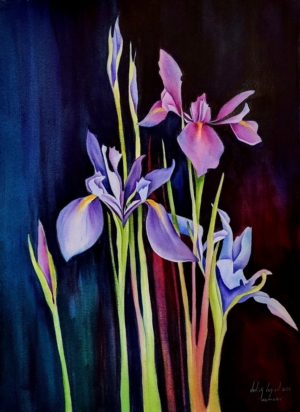 Floral “Memory” by Janick Lorion – watercolour on paper.