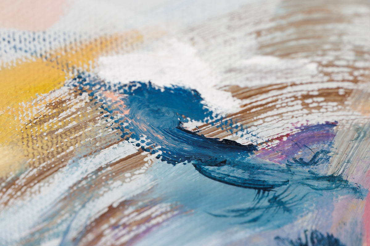 Laura Wood, "Hope Is The Thing With Feathers," detail 5, mixed media on canvas