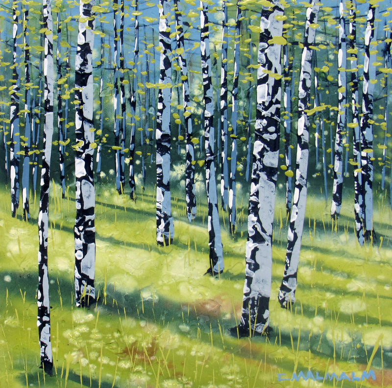 Landscape “Treescape 11722” by Carole Malcolm – acrylic on canvas.