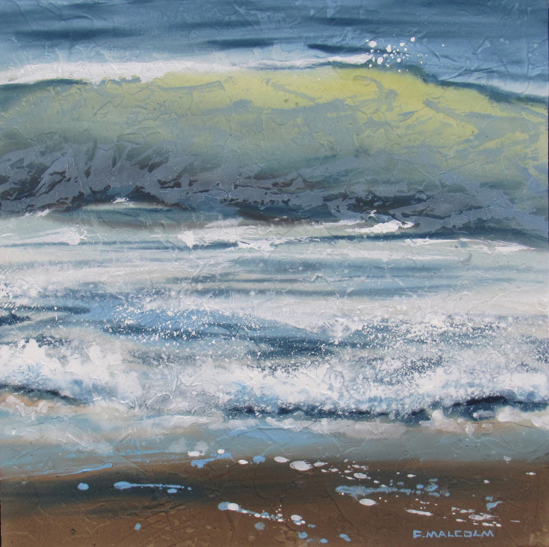 Seascape & Water “Shoreline Study 16722” by Carole Malcolm – acrylic on canvas.