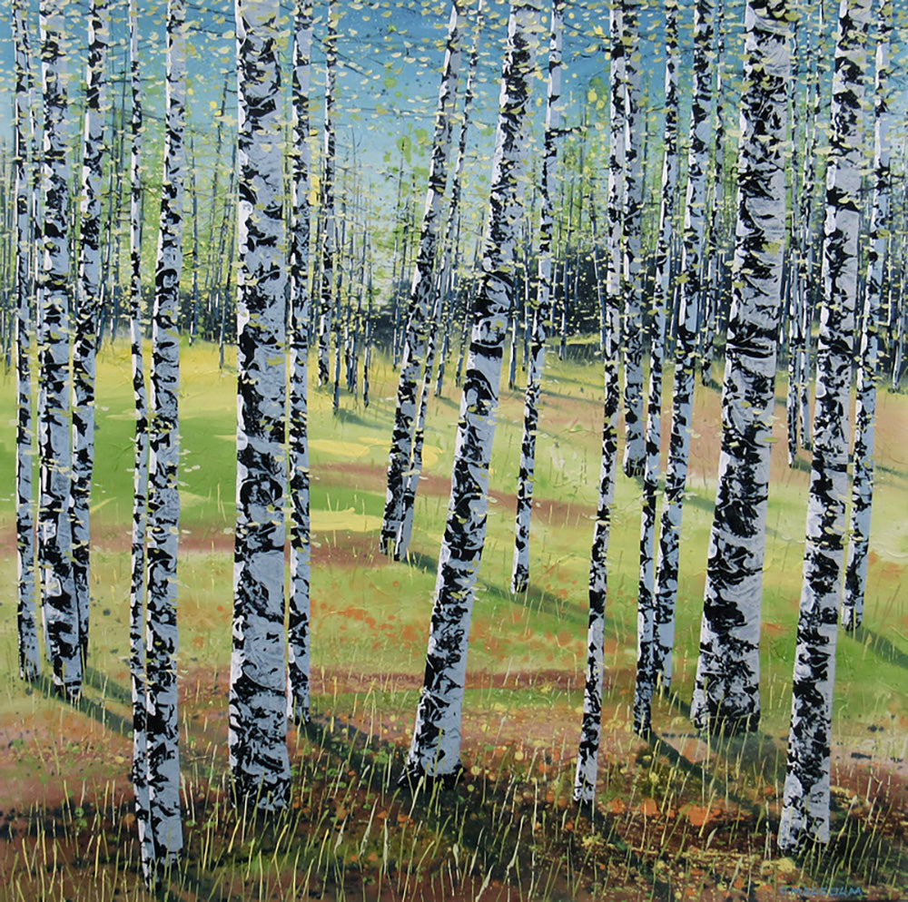 Landscape “Treescape 01423” by Carole Malcolm – acrylic on canvas.