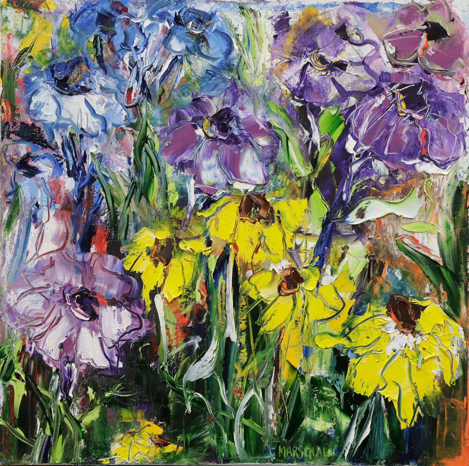 Floral “Happy Place” by Gerda Marschall – oil on canvas.