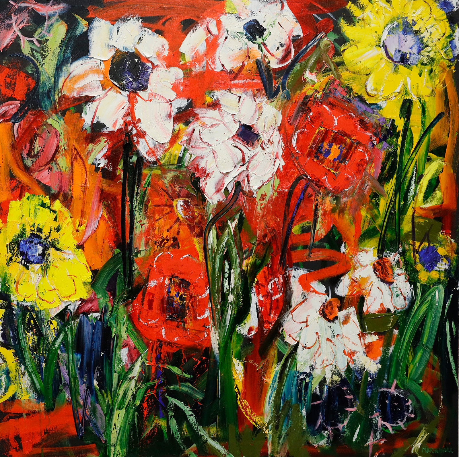 Floral “The Girl Next Door” by Gerda Marschall – oil on canvas.