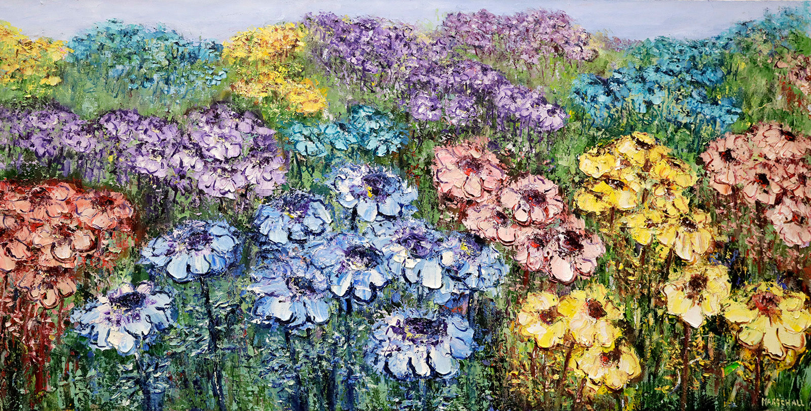 Floral “Colour In The Fields” by Gerda Marschall – oil on canvas.