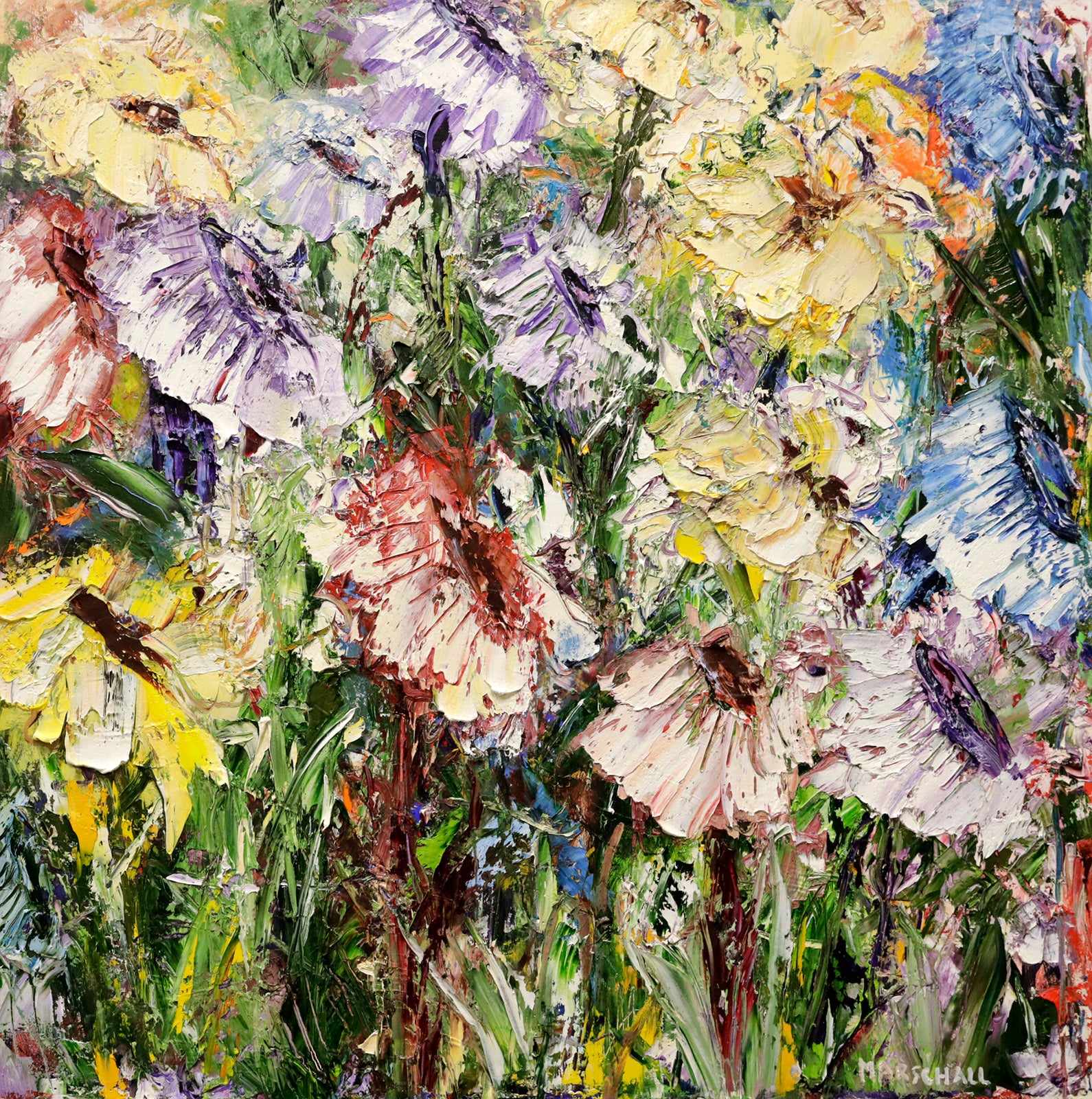 Floral “Energy” by Gerda Marschall – oil on canvas.